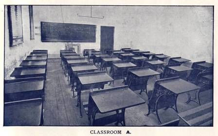 Room 'A' with recently purchased 'American' desks, 1904.
